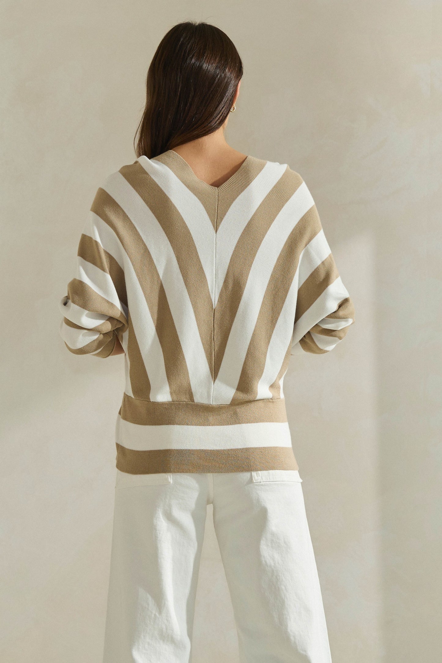 Striped Dolman Sleeve Sweater