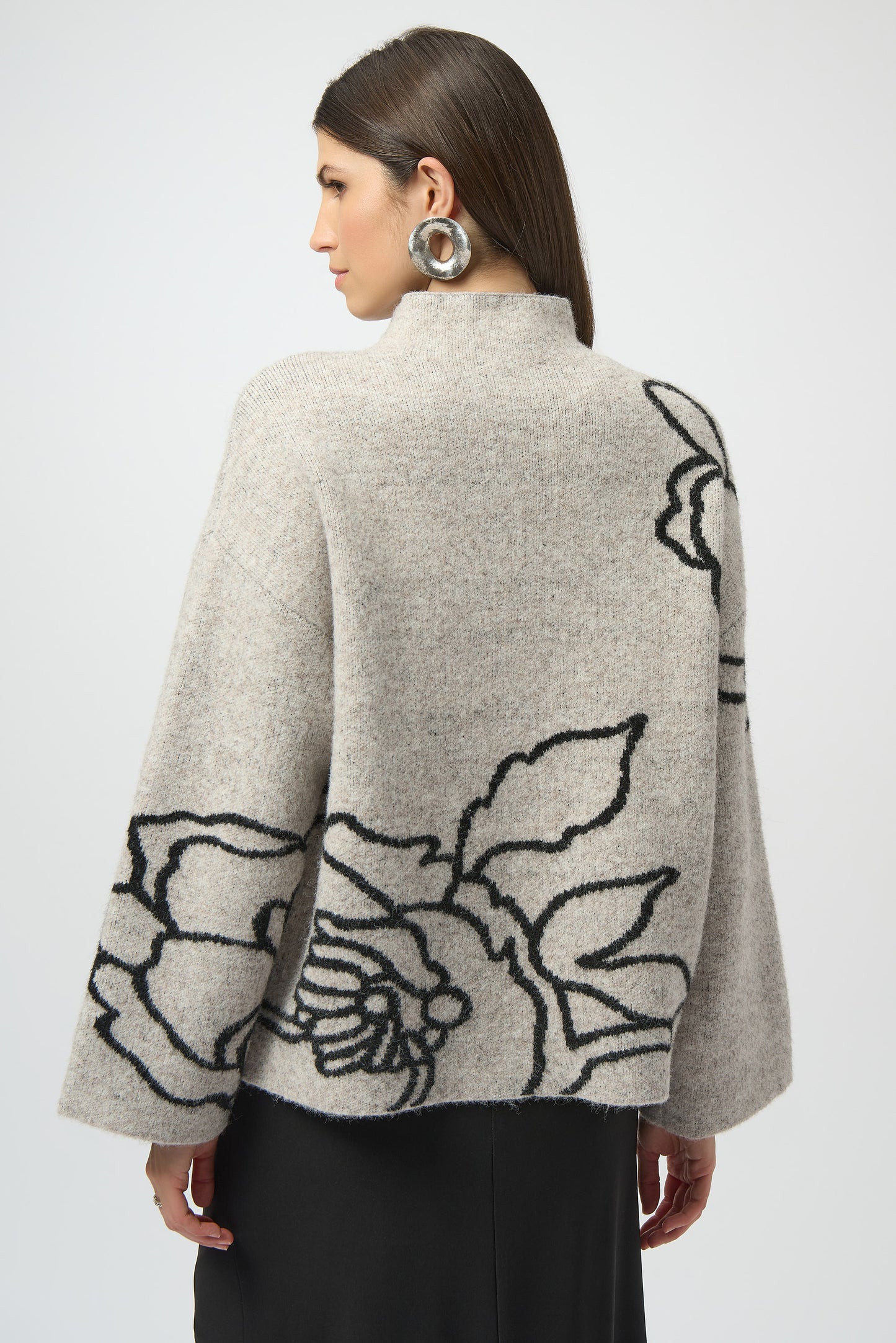 Sweater Knit Floral Print Pullover