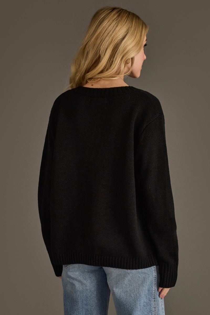 Black Whiskey Weather Sweater
