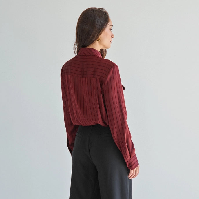 Tie Neck Satin Blouse