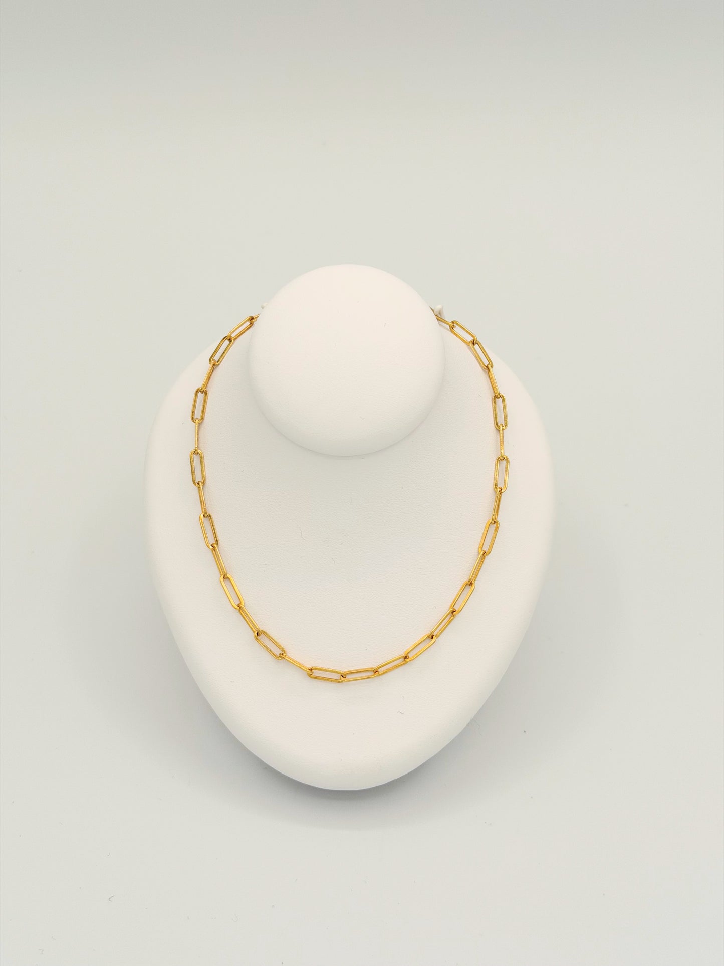 Golden Link Paperclip Chain Necklace