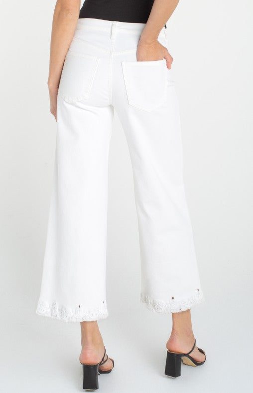 Stride Crop Wide Leg w/ Embroidered Hem