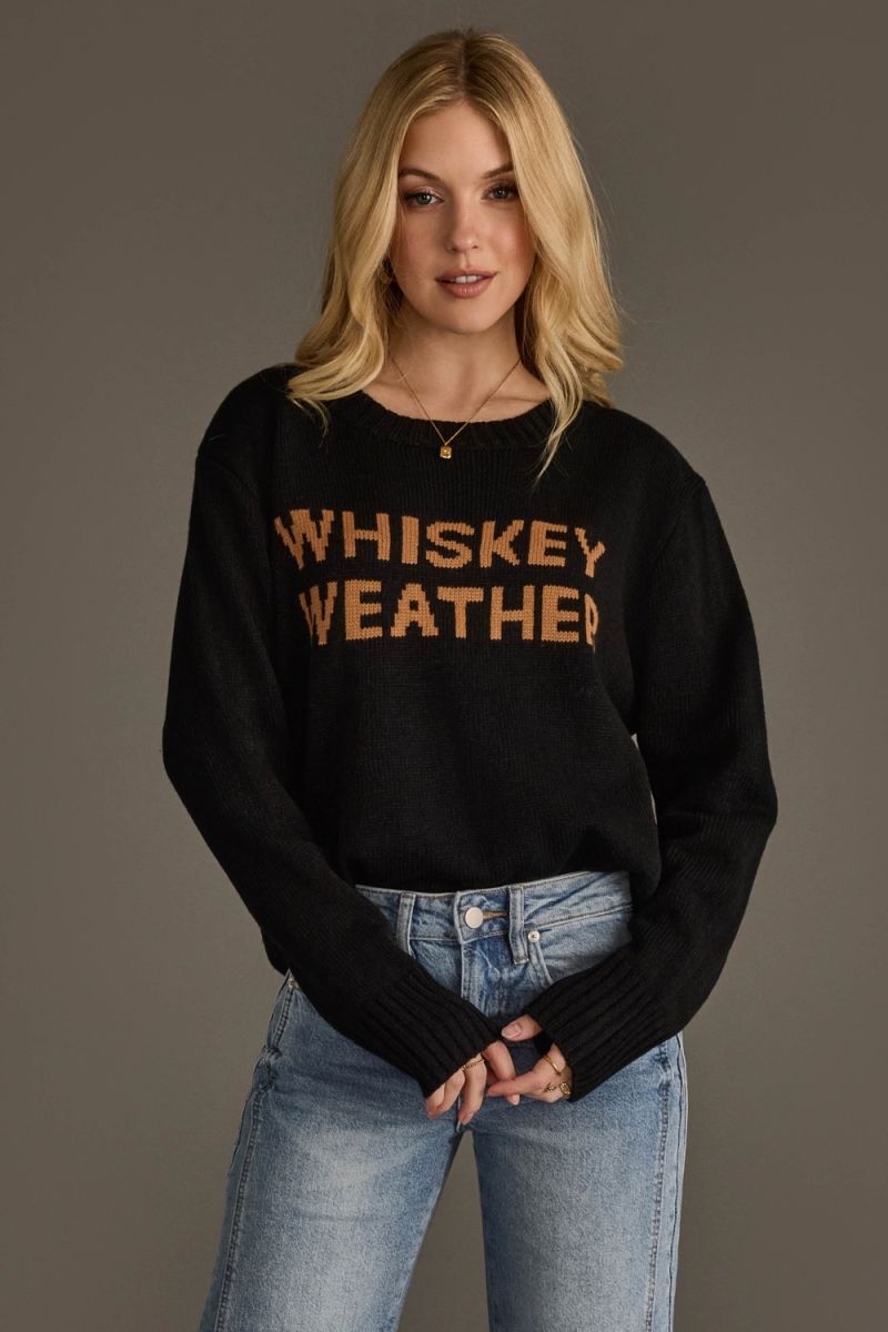 Black Whiskey Weather Sweater