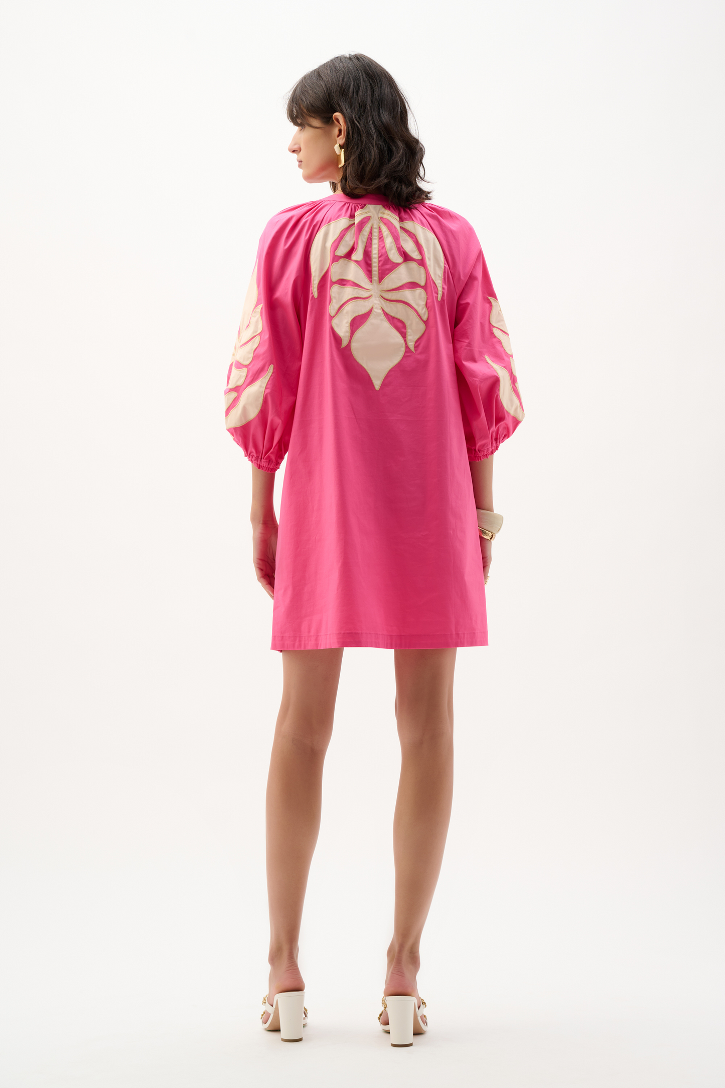 Stretch Cotton Floral Embroidered Straight Dress