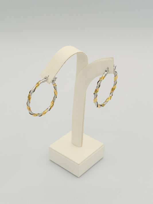 Sterling Silver “Duo Luxe” Hoops