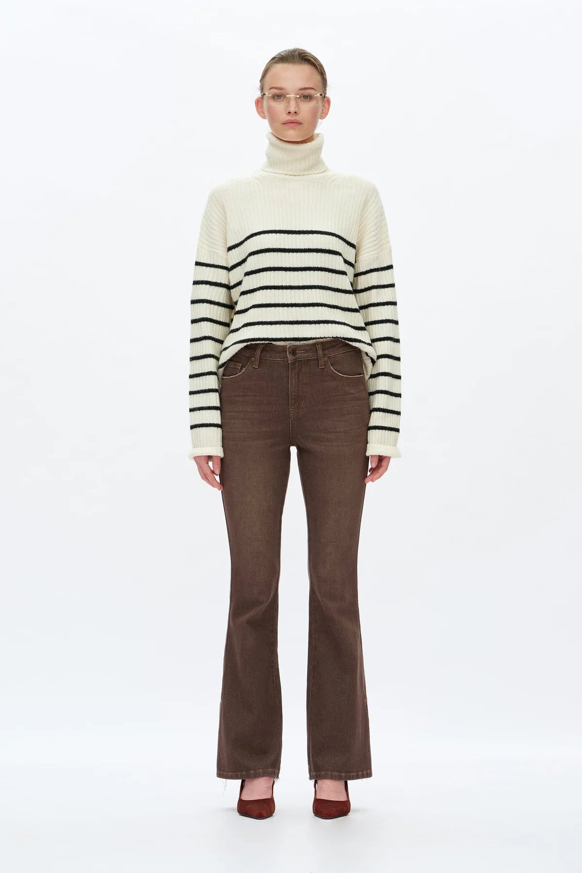 High Rise Flare Leg Jeans