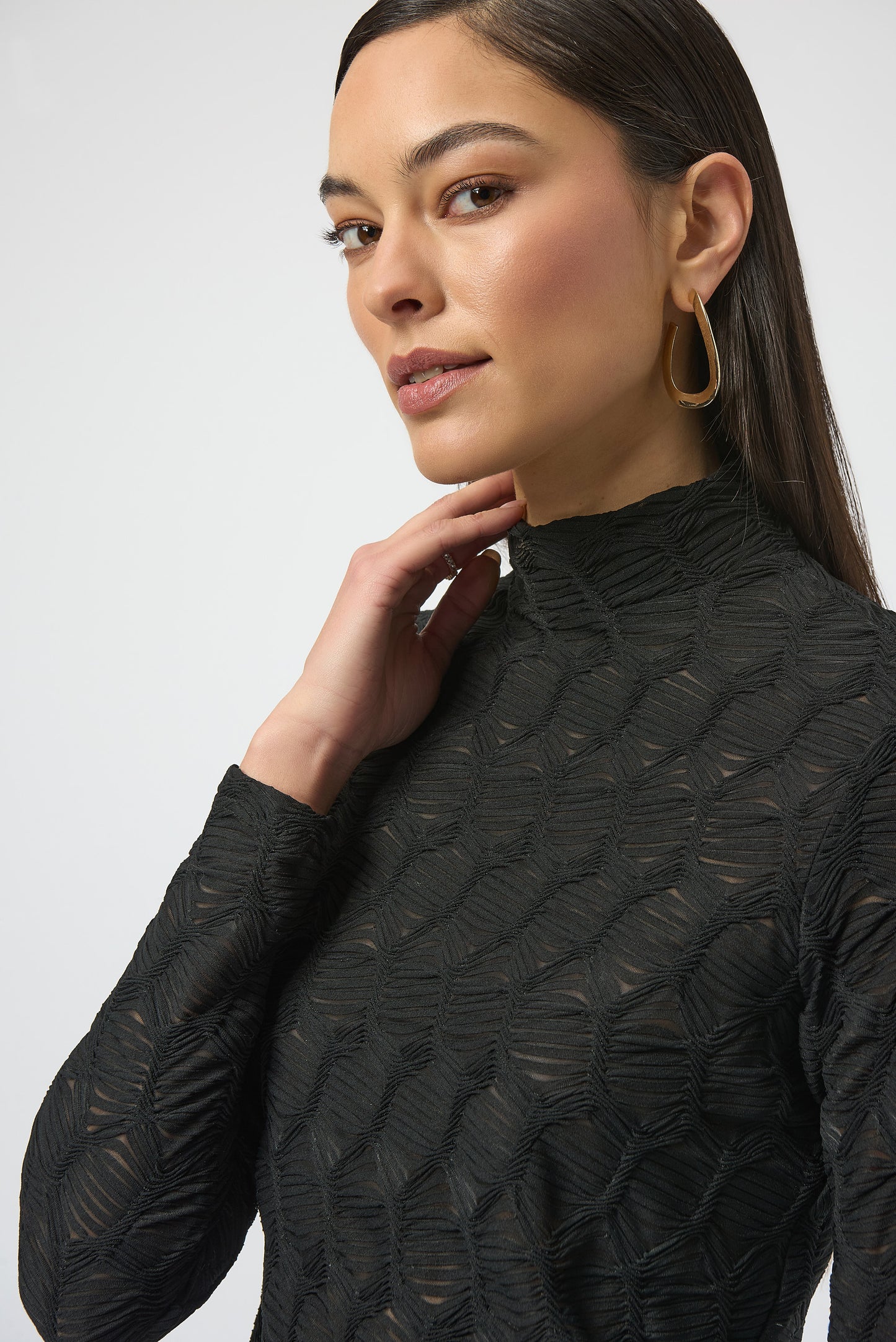 Textured Knit Fitted Top