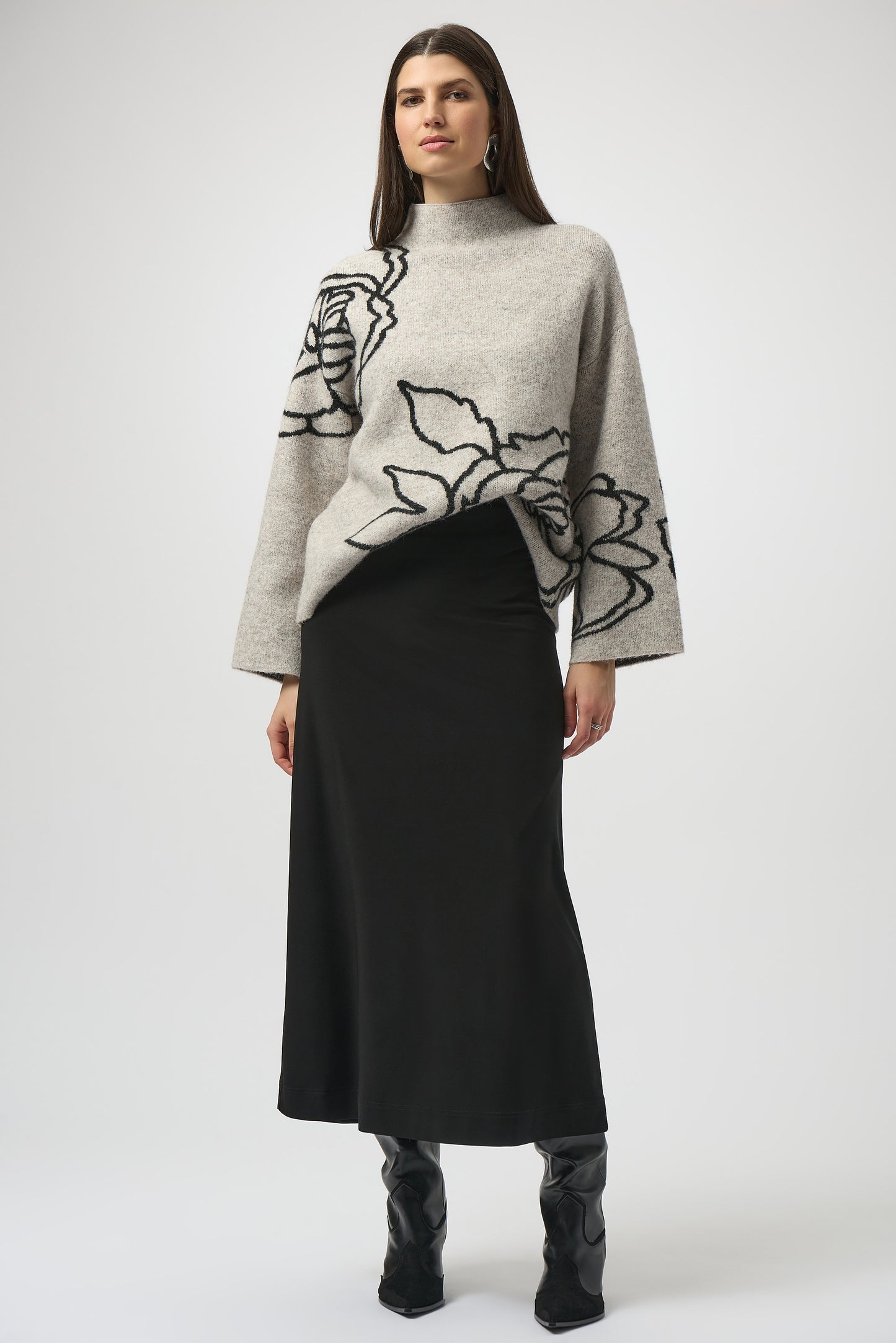 Sweater Knit Floral Print Pullover