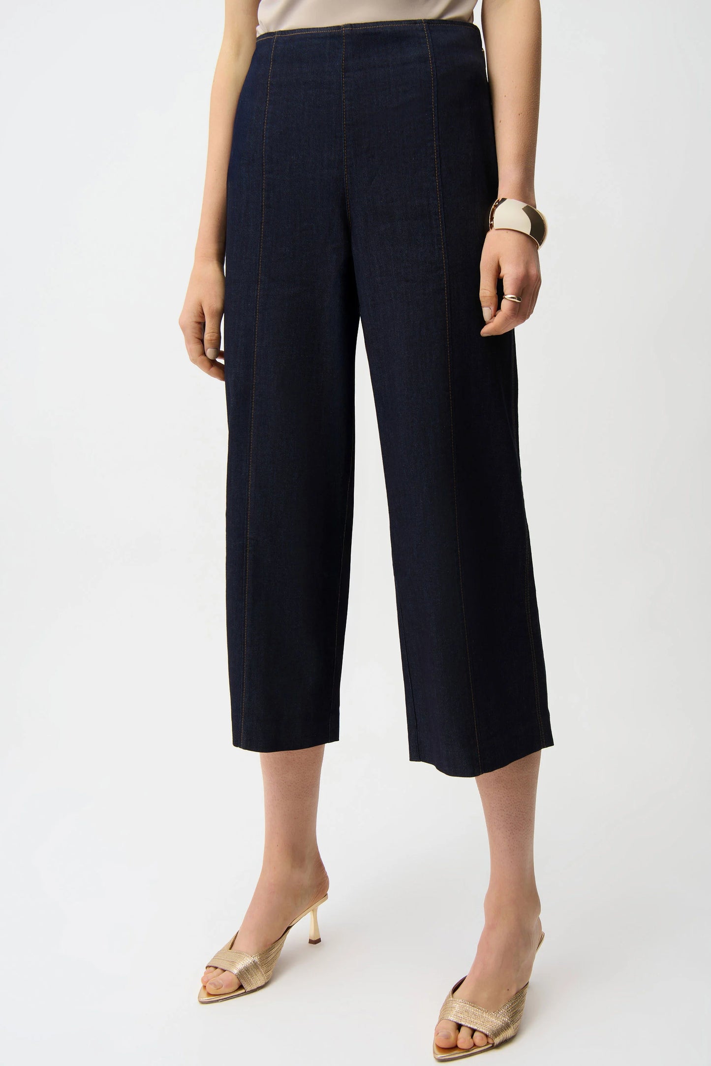 Culotte Jeans With Exposed Side Zipper