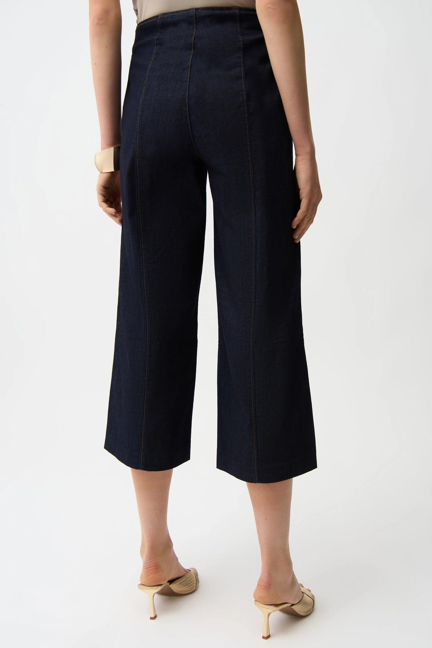 Culotte Jeans With Exposed Side Zipper