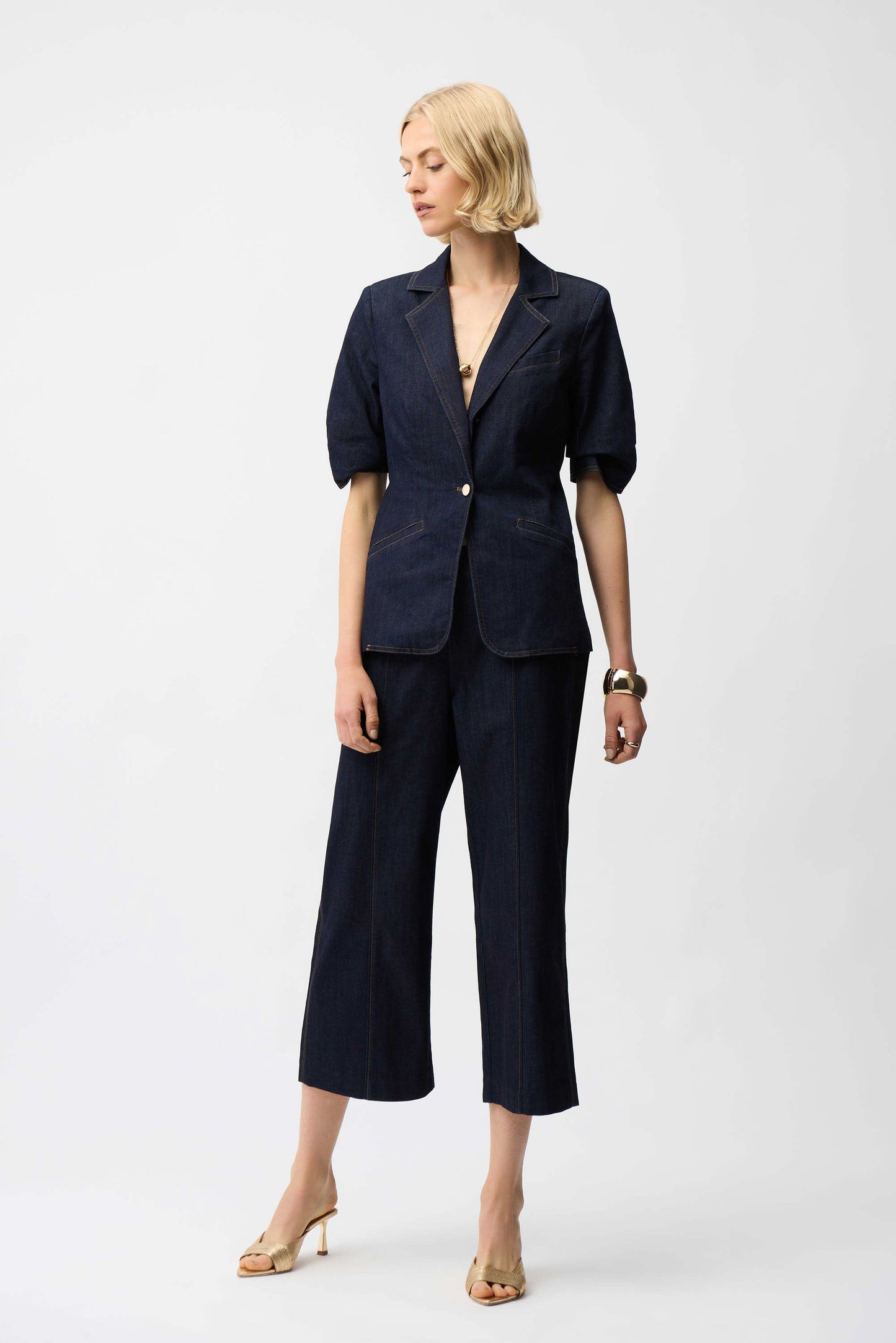 Denim Fitted Blazer