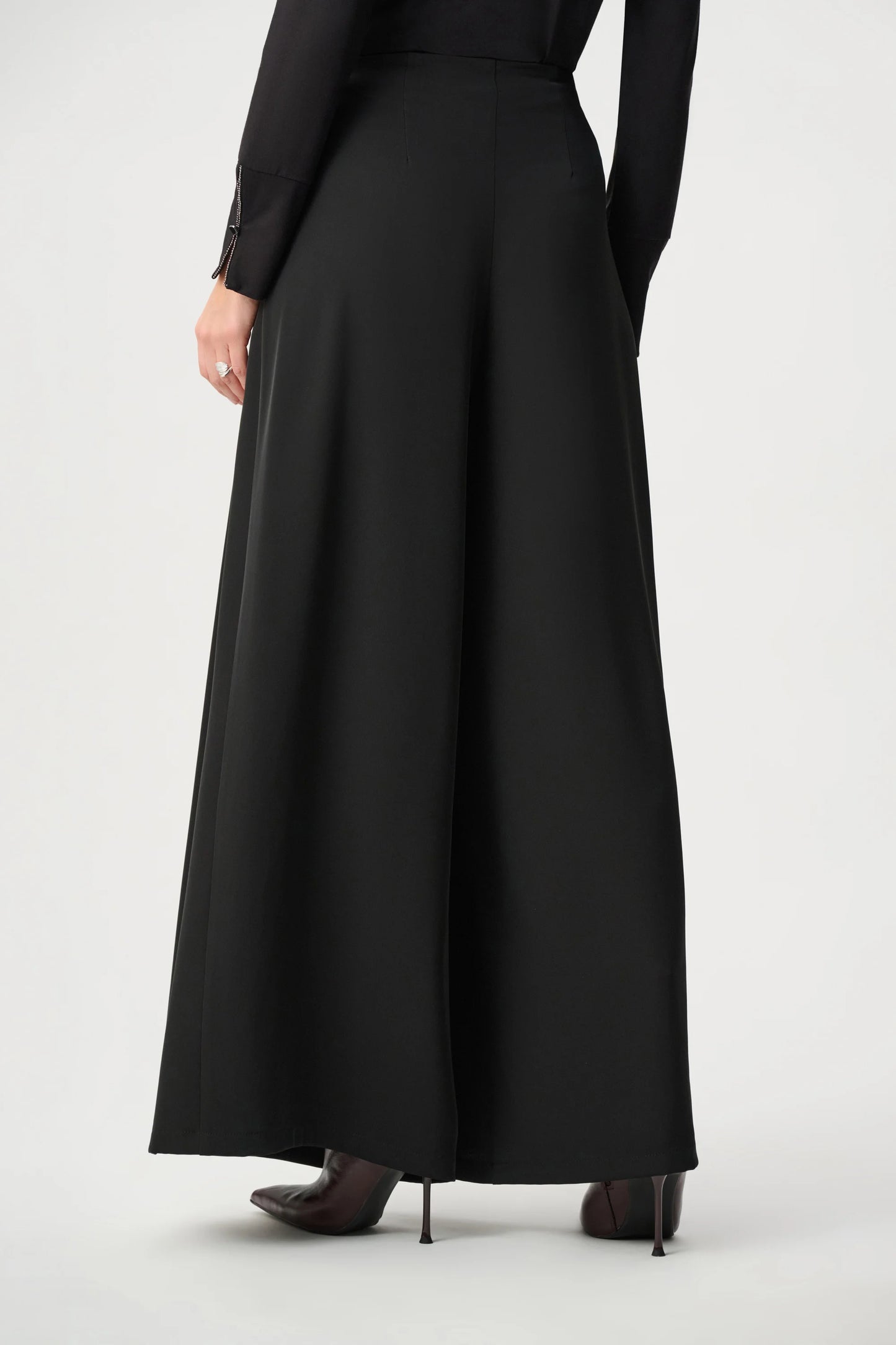 Woven Twill Wide-Leg Pants