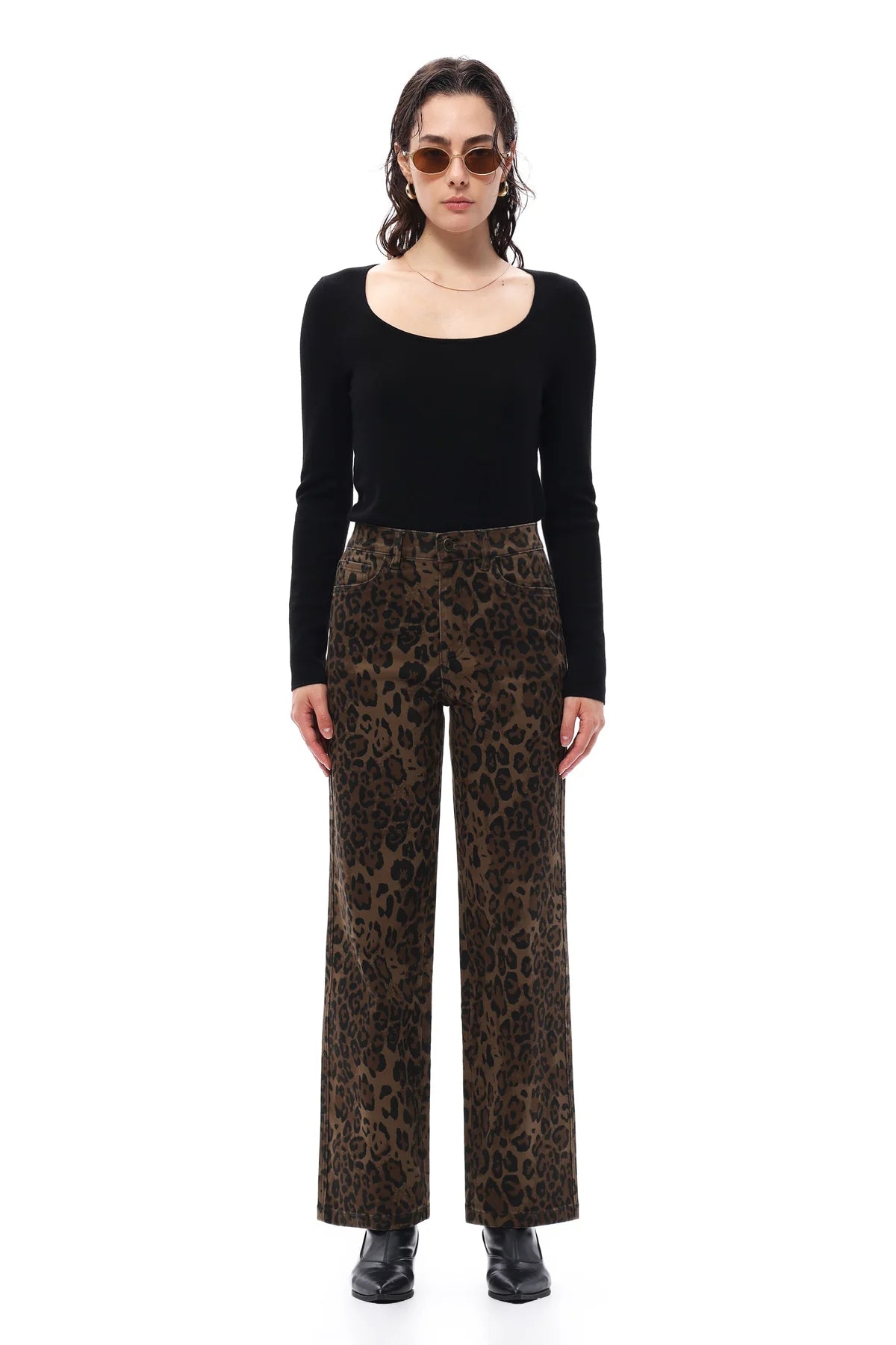 High Rise Relaxed Straight Pants