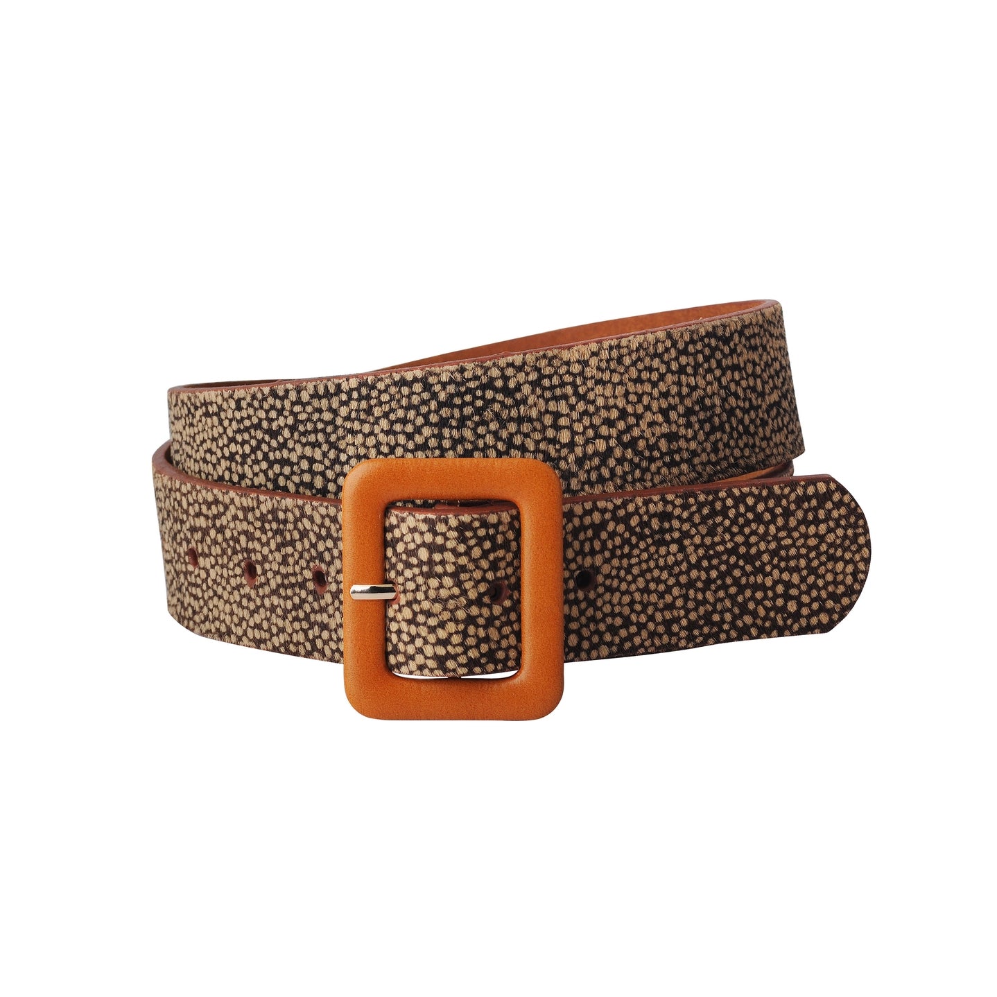 Spotted Print Calf Hair Belt