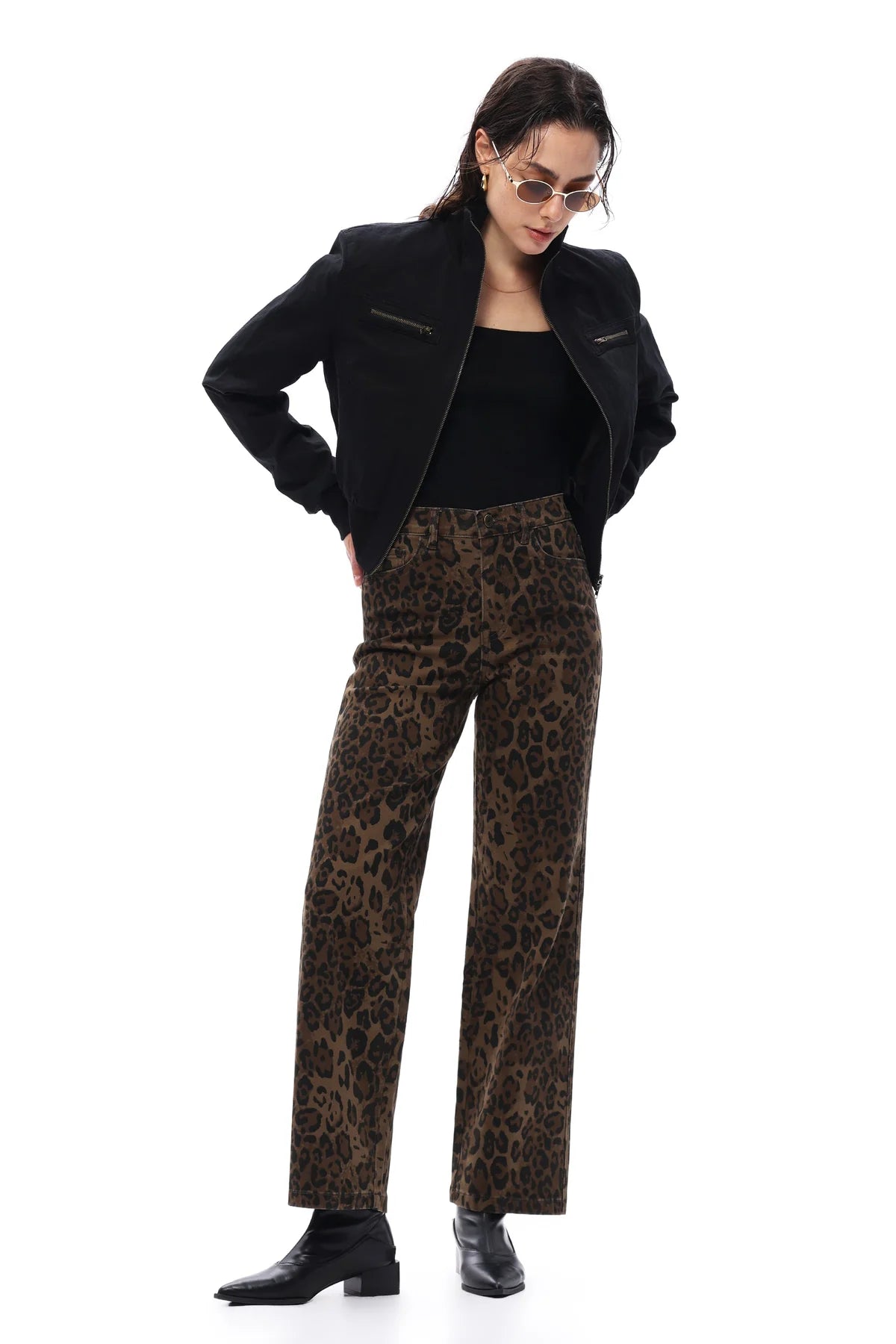 High Rise Relaxed Straight Pants