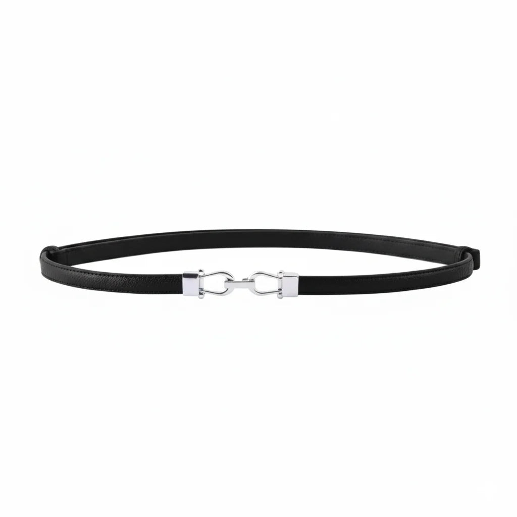 Adjustable Belt with Silver Buckle