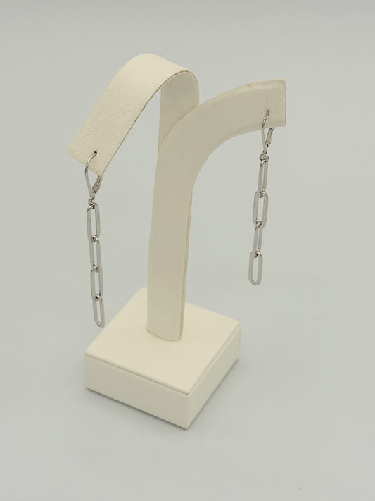 Sterling Silver Link Drop Earrings