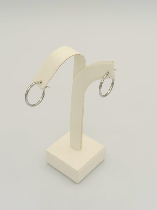 White Gold Hinge Hoops