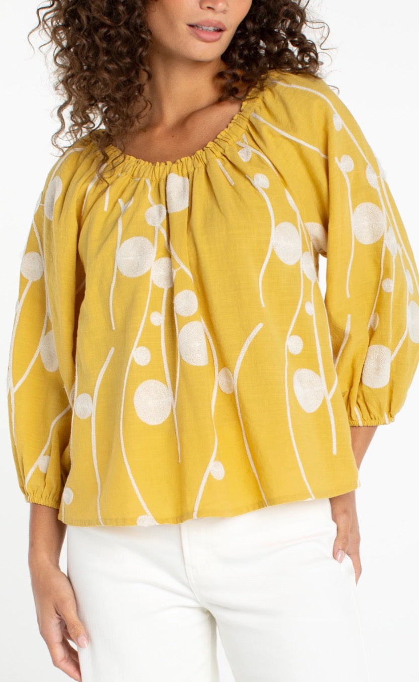 3/4 Sleeve Woven Top