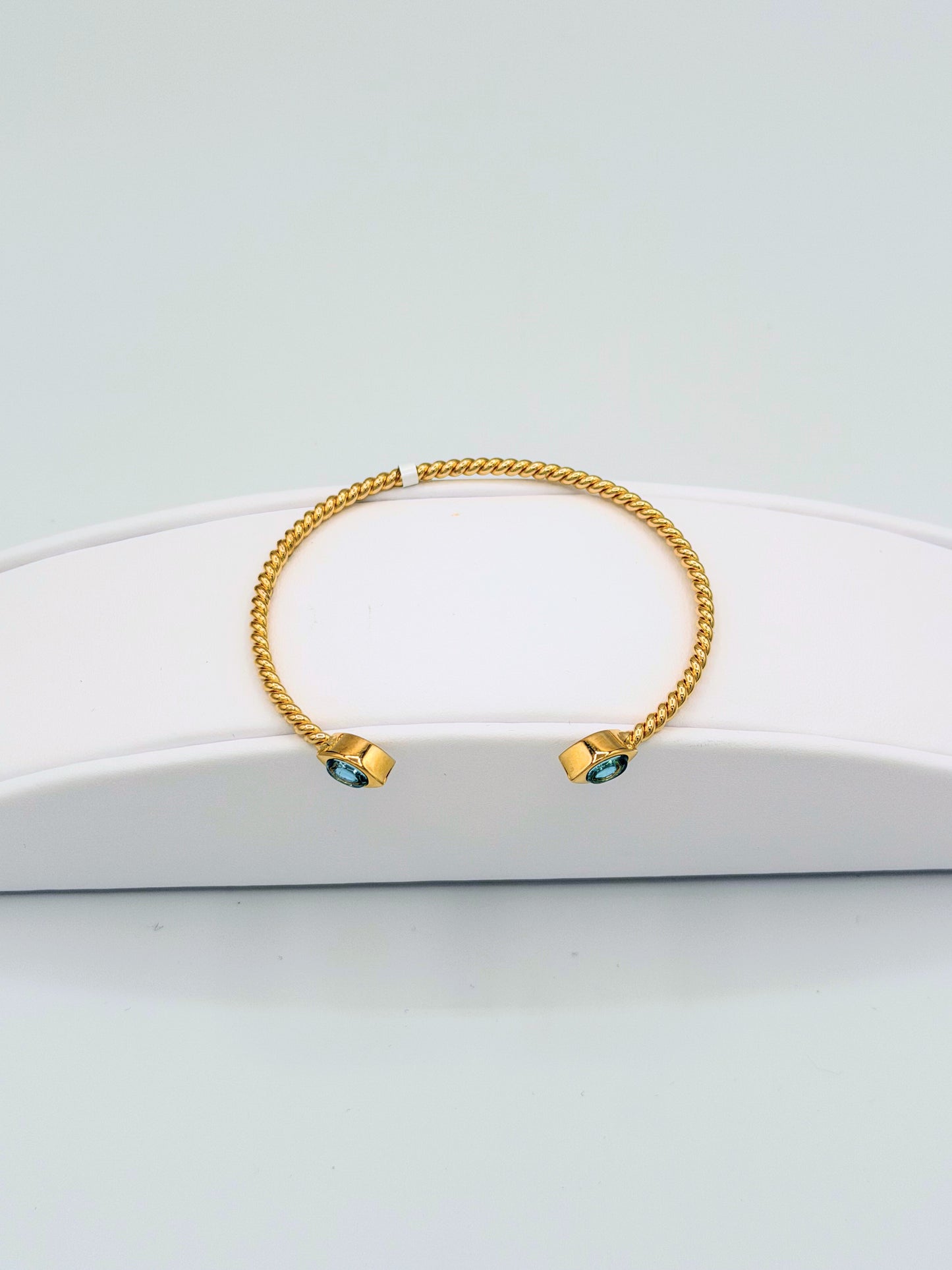 Blue Topaz Twist Cuff Bracelet