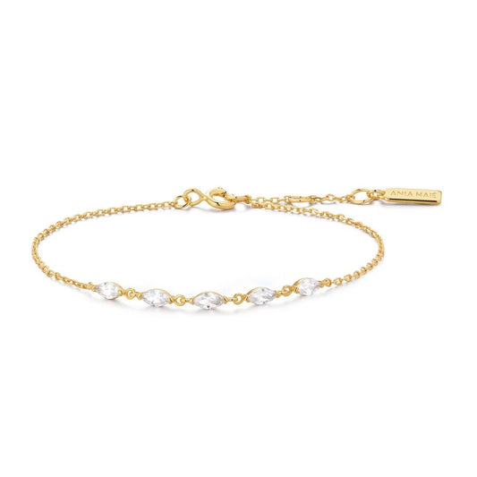 Gold Plated Quintet Marquise Bracelet