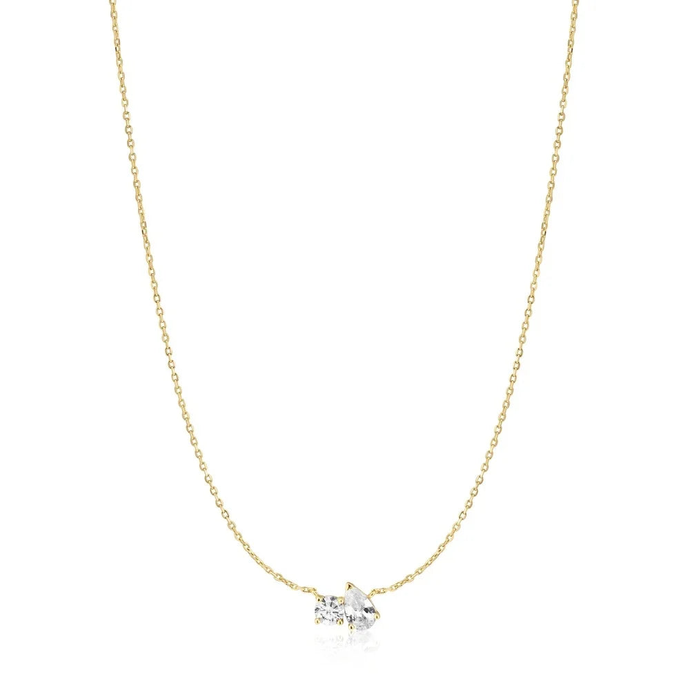 Gold Plated Toi & Moi Necklace