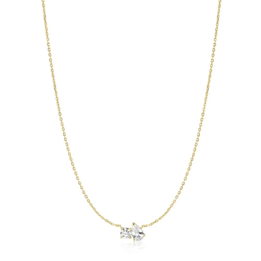 Gold Plated Toi & Moi Necklace