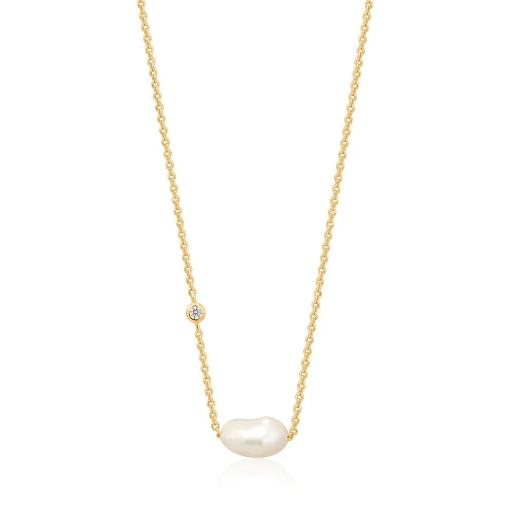 Gold Plated Pearl Necklace