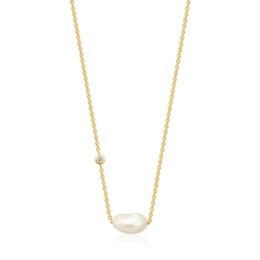 Gold Plated Pearl Necklace
