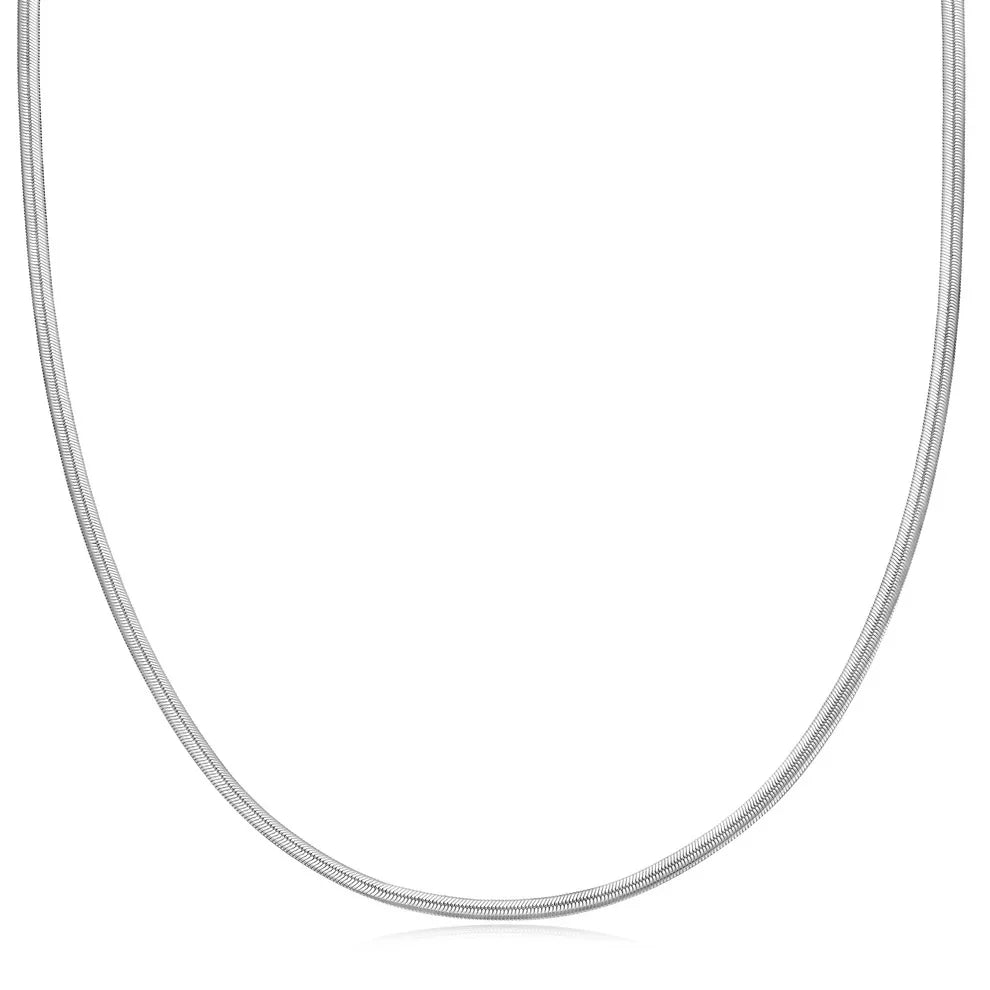 Sterling Silver Flat Snake Chain Necklace