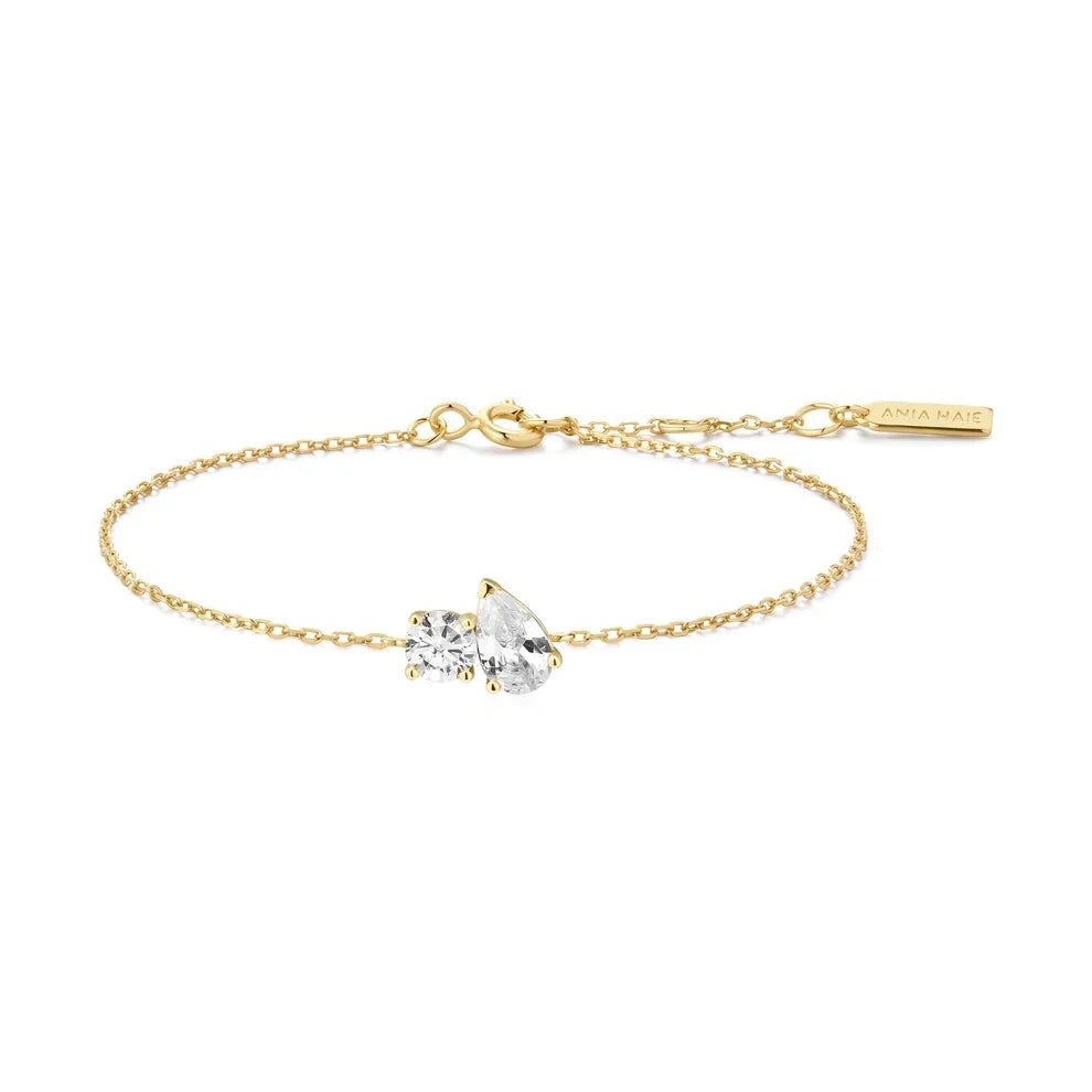 Gold Plated Toi & Moi Bracelet