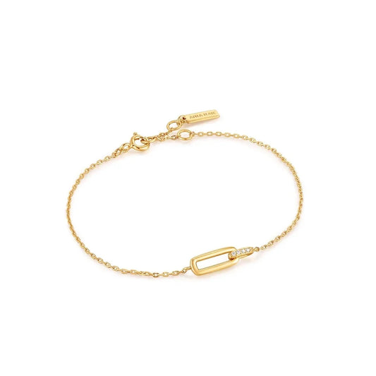 Gold Plated Glam Interlock Bracelet
