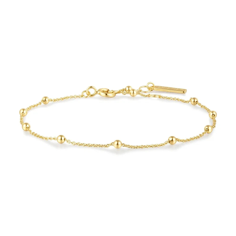 Gold Plated Beaded Chain Bracelet