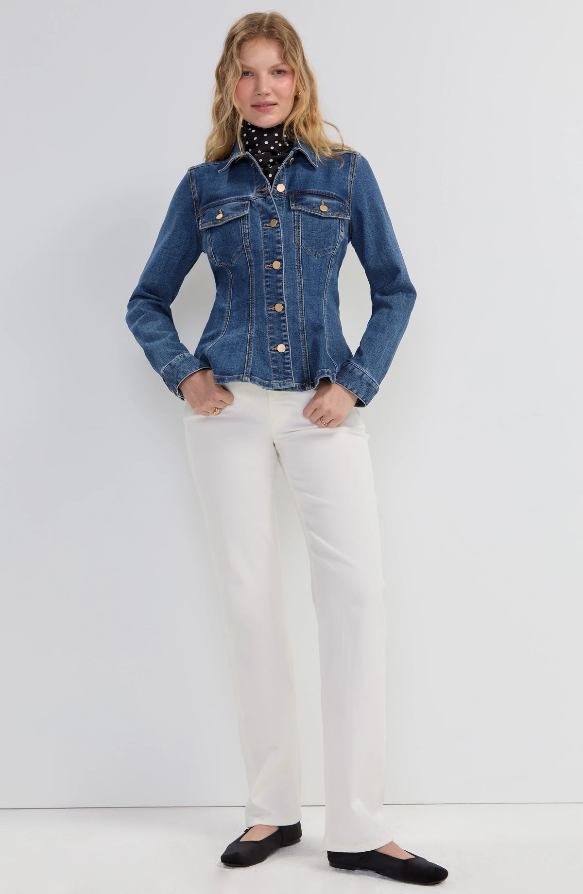 Fit and Flare Trucker Jacket