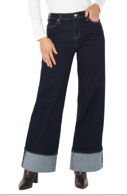 Morgan Cuffed Wide Leg Jeans