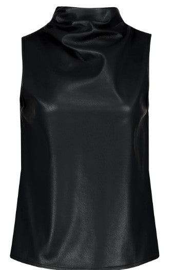 Claude Cowl Neck Faux Leather