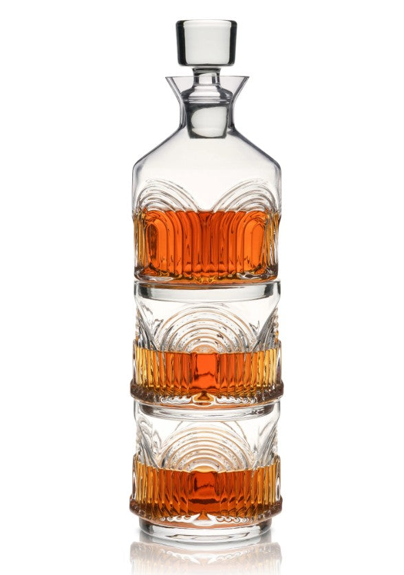 3 Piece Deco Beau Crystal Stacking Decanter Set