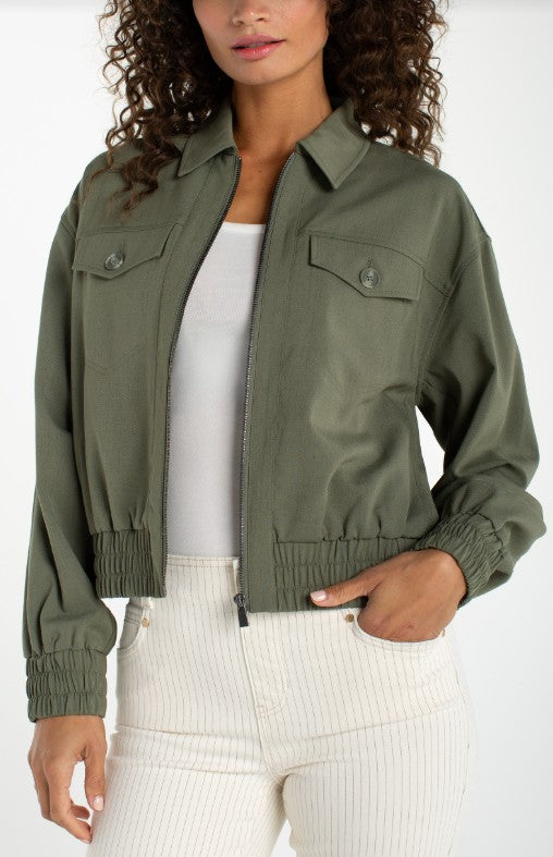 Zip Front Jacket Martini Olive 22"
