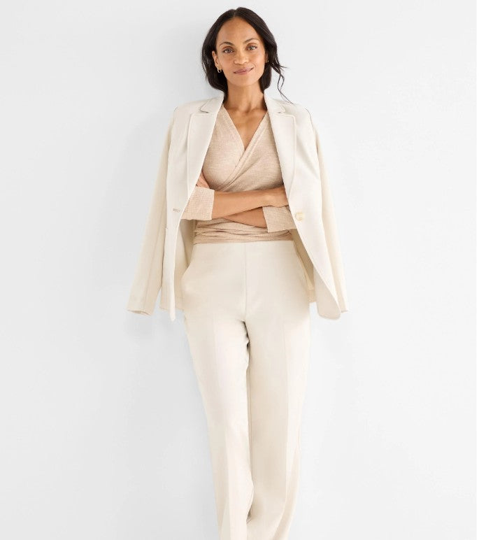 Sleek Stretch Accent Stitch Blazer