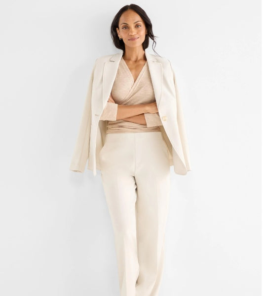 Sleek Stretch Accent Stitch Blazer
