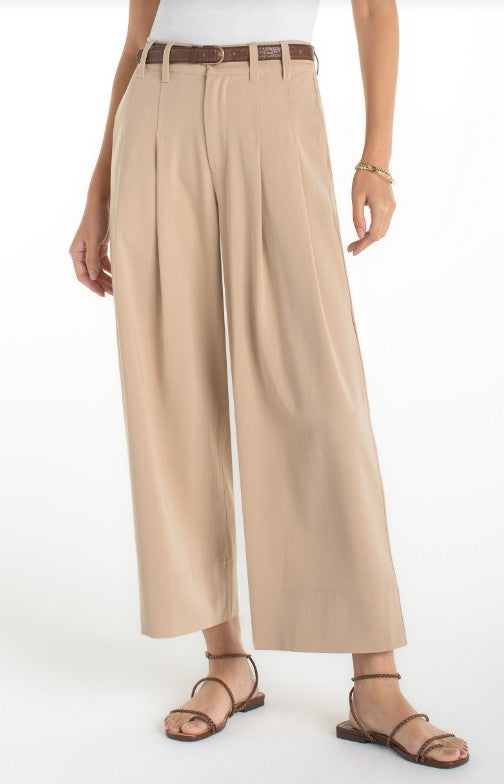 High Rise Pleated Wide Leg Trouser