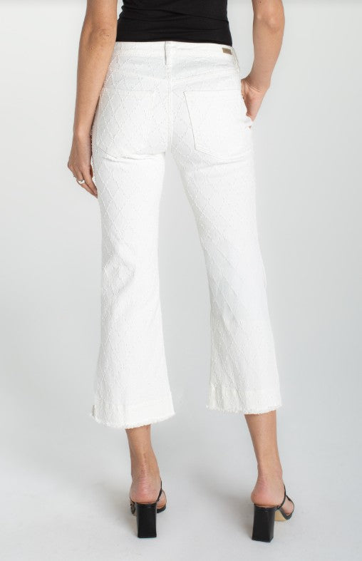 Hannah Crop Flare with Wide Fray Hem and Slit