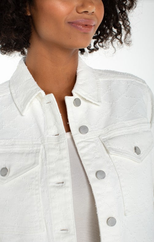 Cropped Jacket with Bracelet Length Cuffed Sleeve
