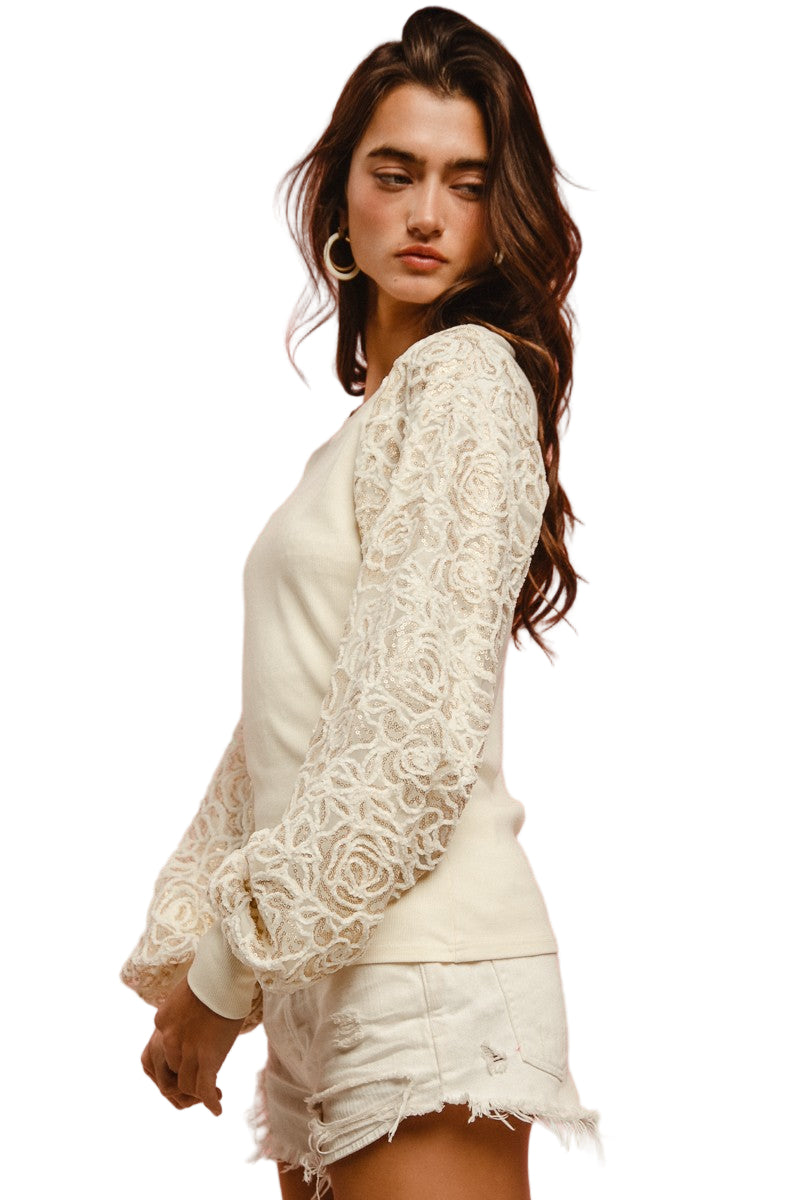 Chenille and Sequin Top