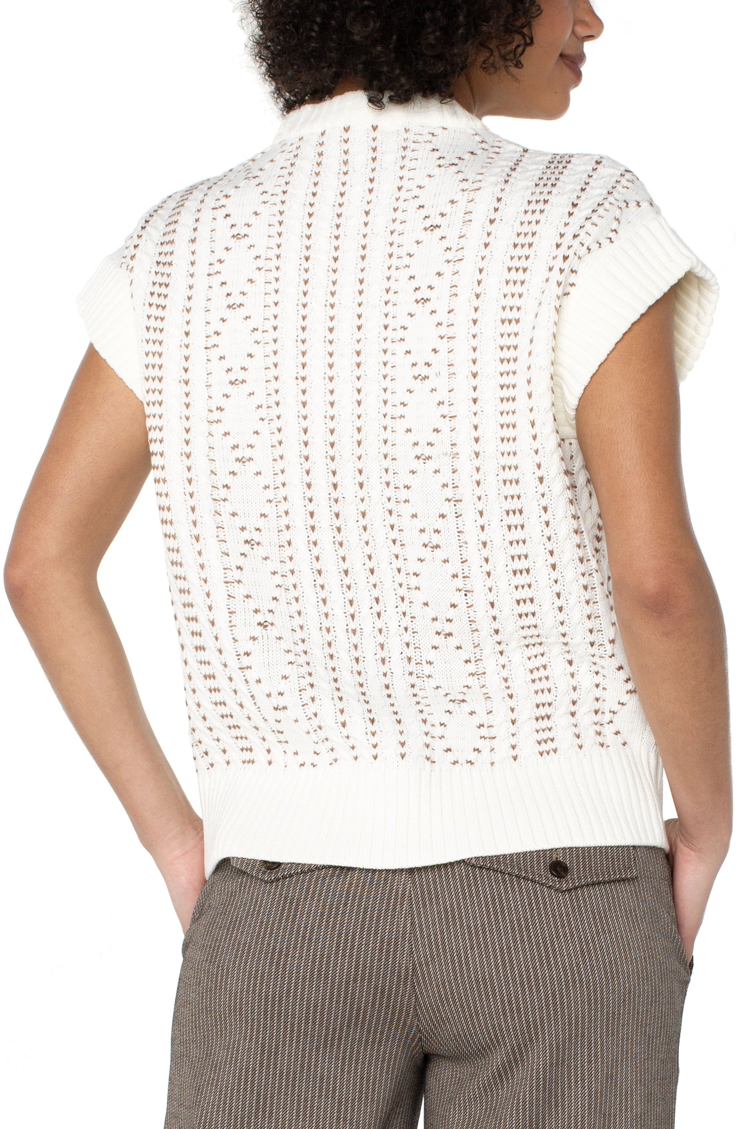 Cap Sleeve Doman 1/2 Zip Sweater