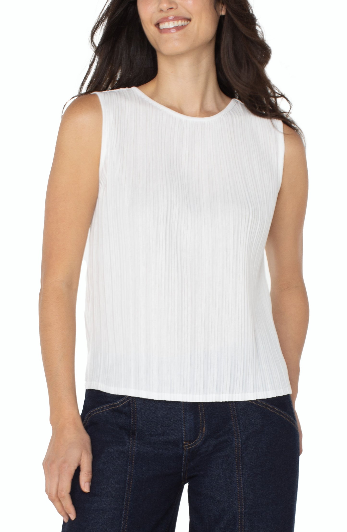 Sleeveless Crew Neck Knit Top