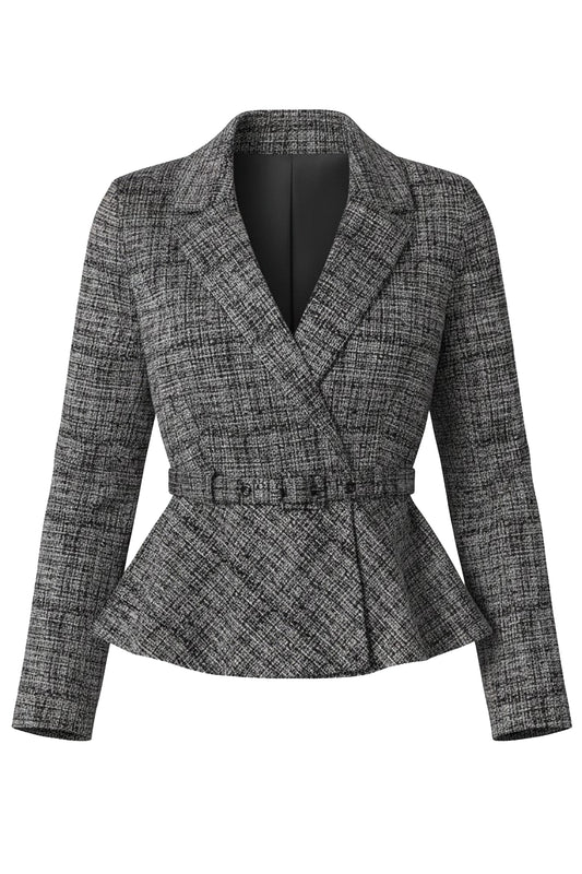 Belted Peplum Blazer