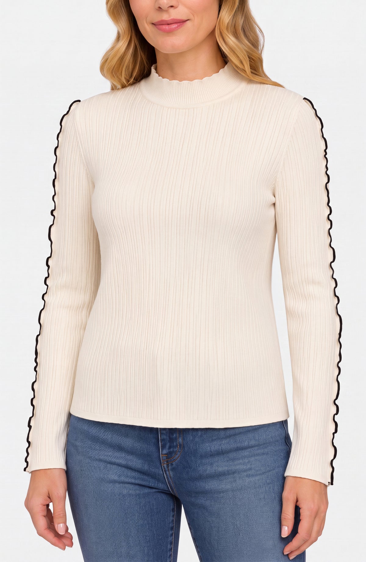 Mock Neck Long Sleeve Sweater