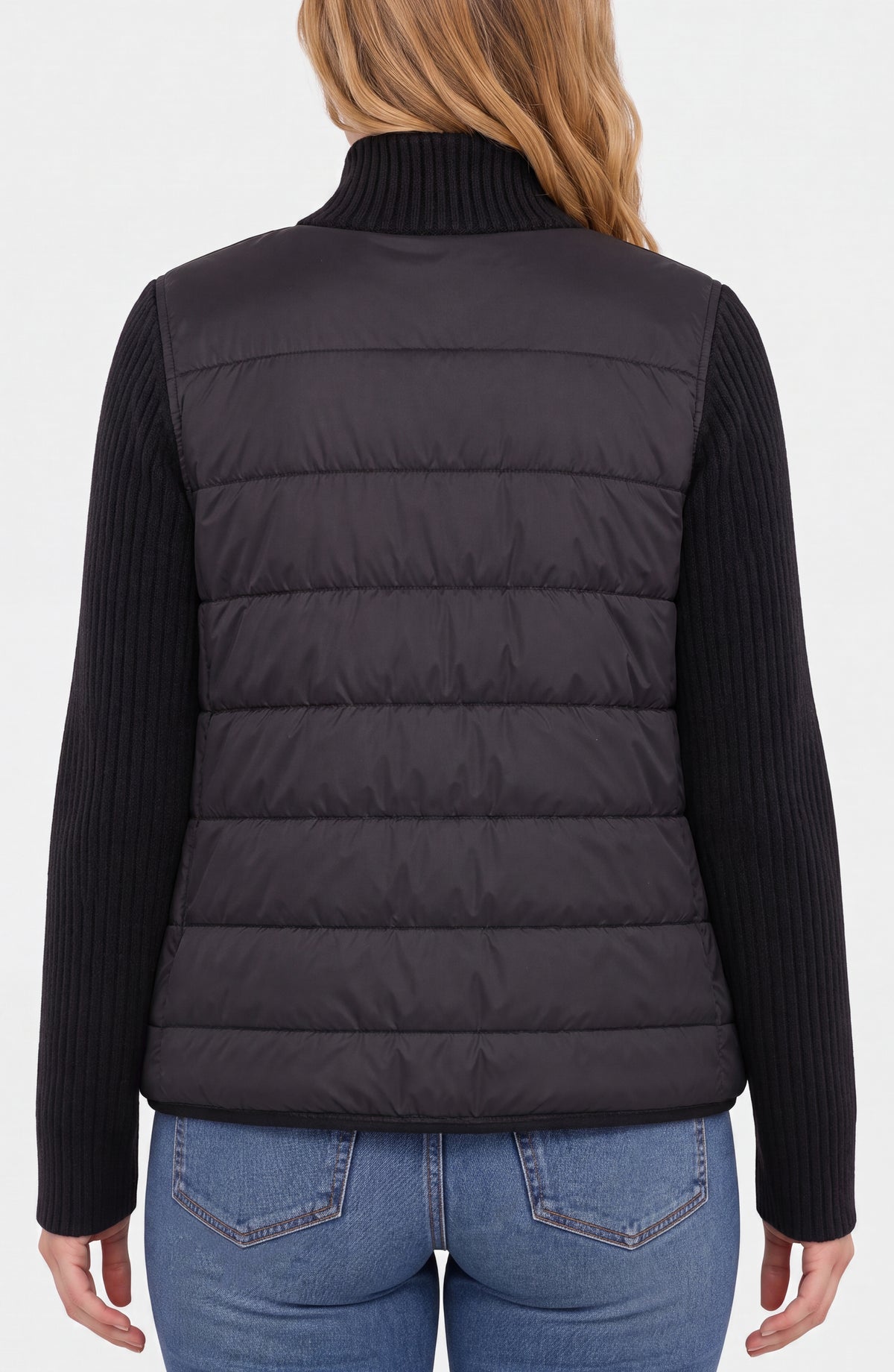 Long Sleeve Zip Front Quilted Jacket